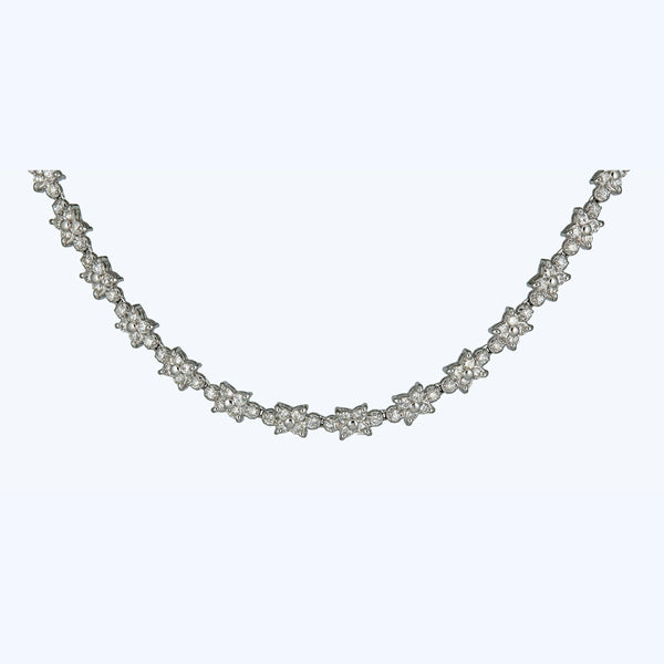 5.43 Ct Diamond Floret Line Necklace