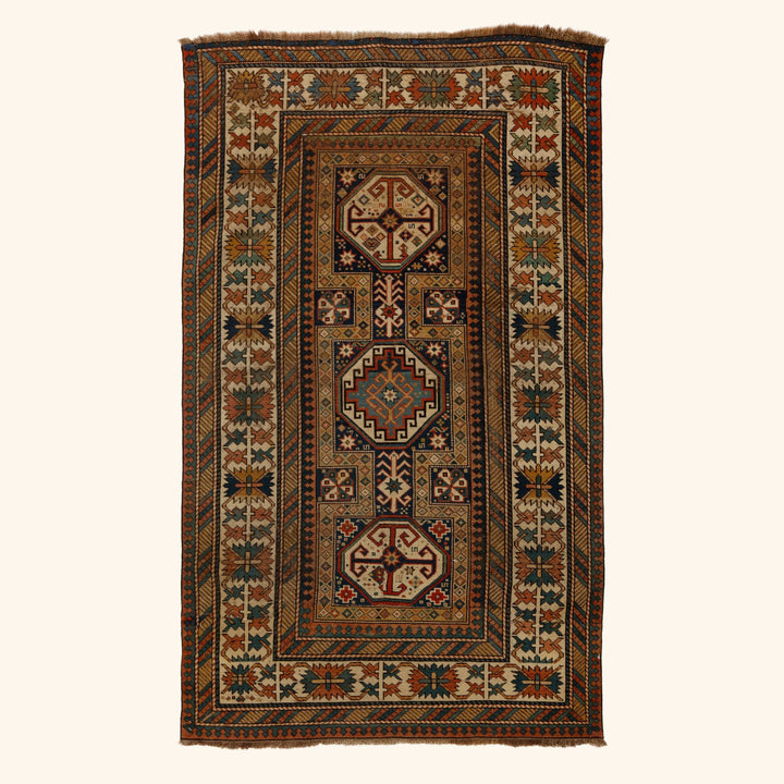 Brown Antique Tribal Shirvan Rug - 3'5" x 5'11"