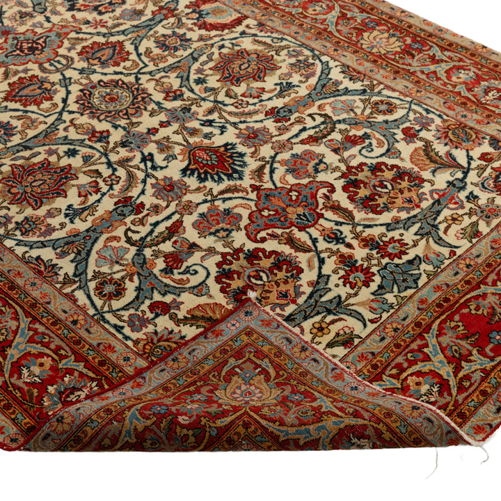 Red Antique Kashan Rug - 4'5" x 7'1"