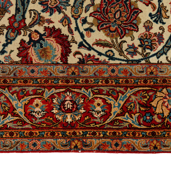 Red Antique Kashan Rug - 4'5" x 7'1"