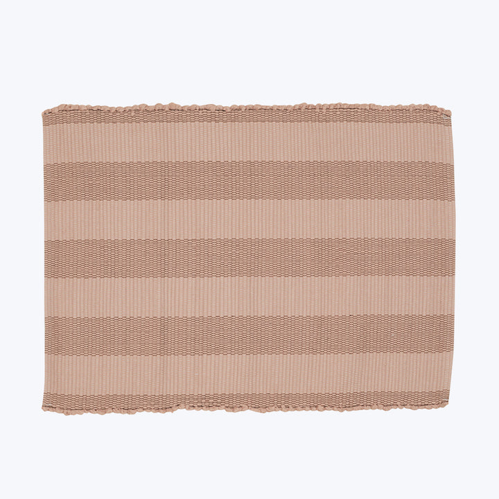 Elegant striped textile with ribbed texture and scalloped border design.