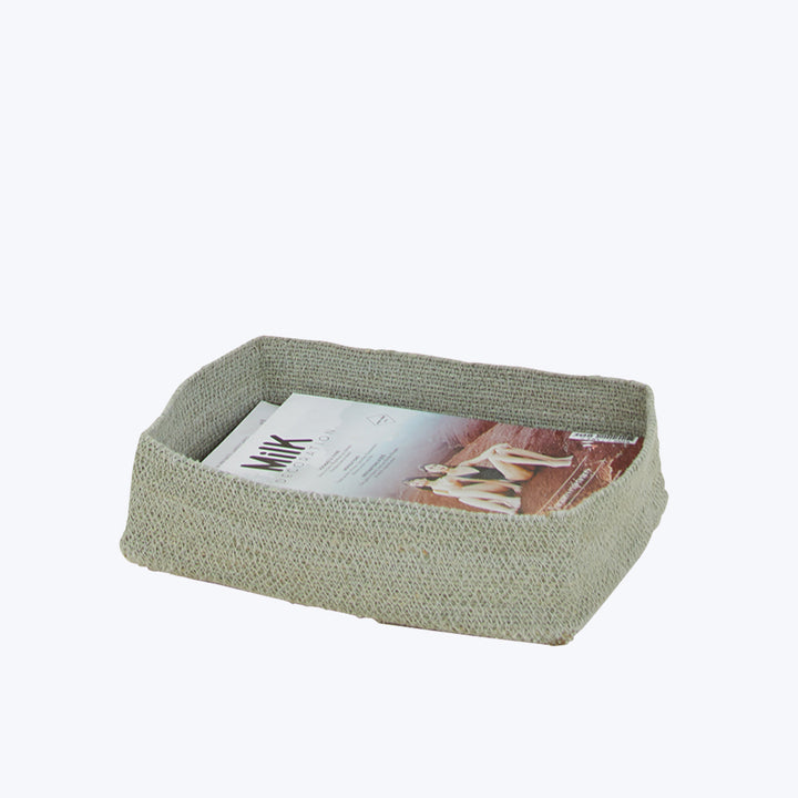 Modern gray basket with ballet dancer print for stylish organization