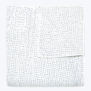 Hand Stitched Coverlet & Sham, Light Indigo Coverlet / Twin