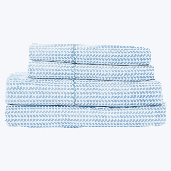 Cinde Sheets & Pillowcases, Light Indigo Sheet Set / Twin