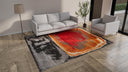 Red Modern Abstract Area Rug - 8' x 10'