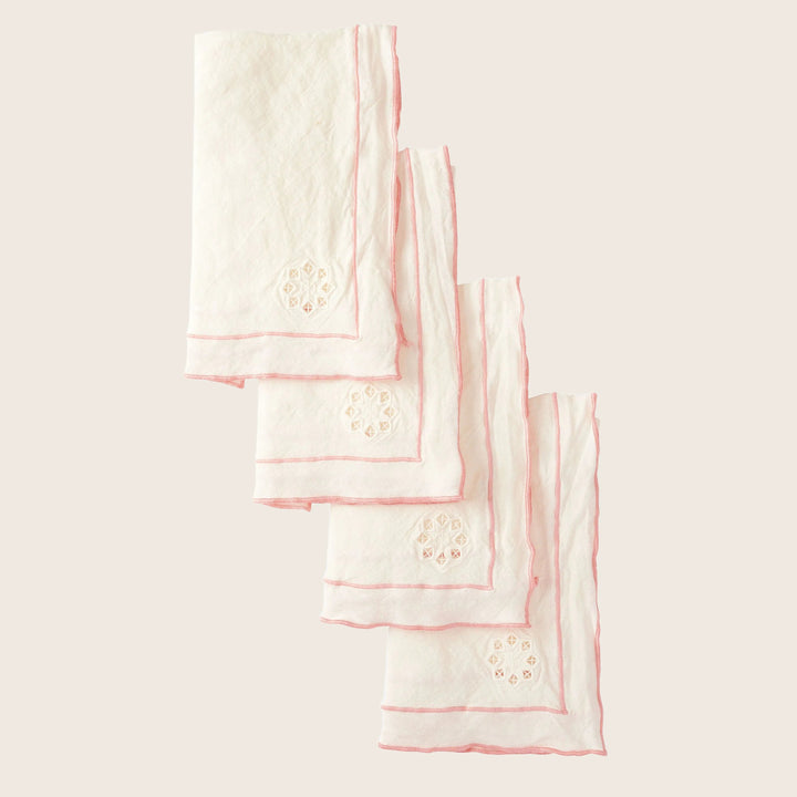 Day for Night Napkins Peony on Cream