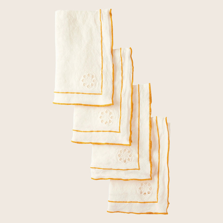 Day for Night Napkins Marigold on Cream