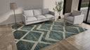 Blue Zameen Transitional Wool Rug - 9'3" x 12'2"