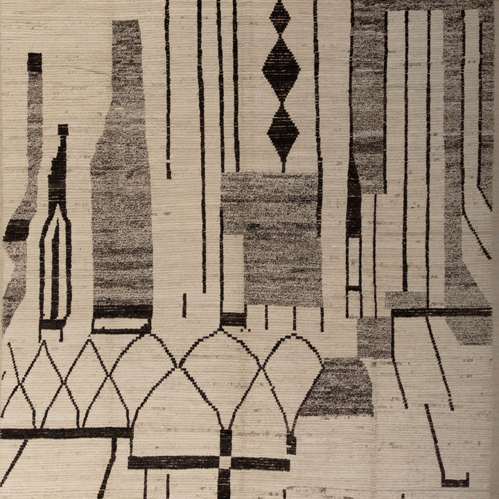 Zameen Patterned Modern Wool Rug - 10'8" x 13'10" Default Title