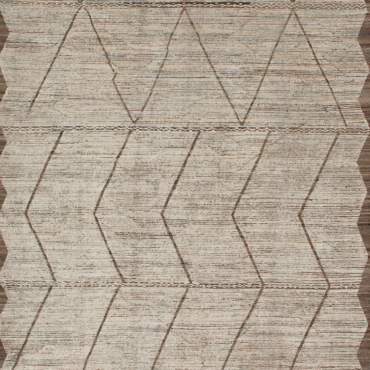 Zameen Beige Geometric Modern Wool Rug - 10'2" x 14'2" Default Title