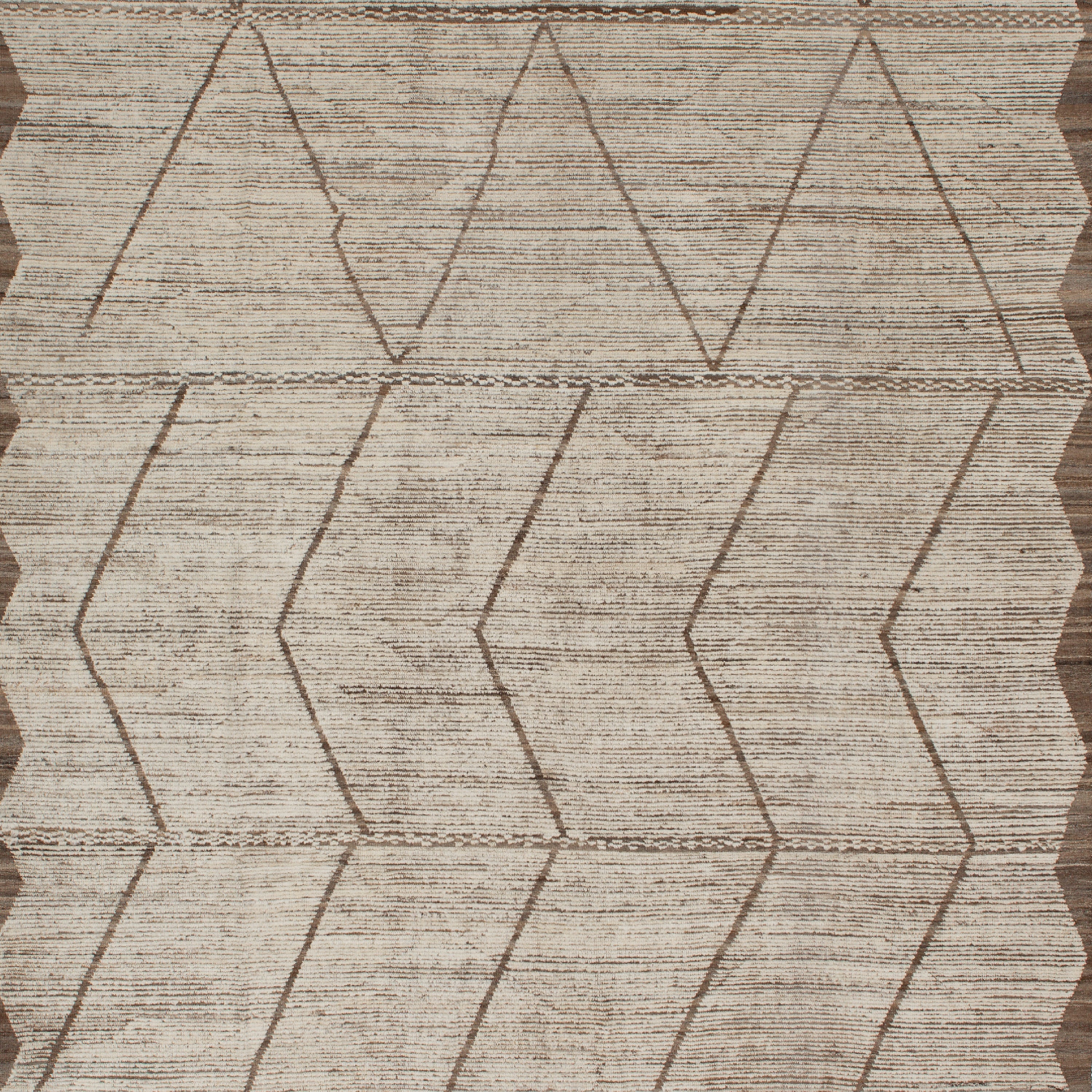Zameen Beige Geometric Modern Wool Rug - 10'2" x 14'2" Default Title