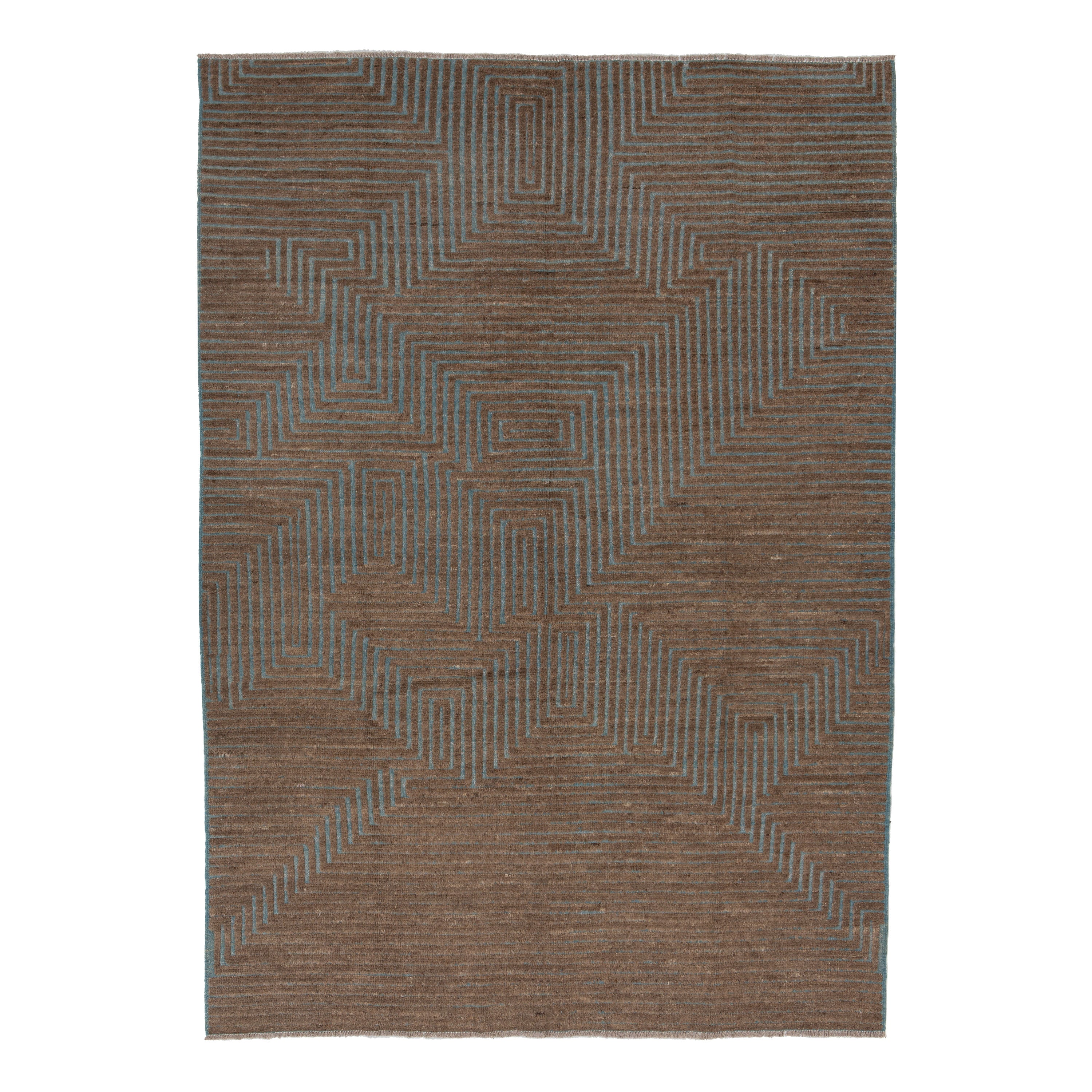 Zameen Patterned Modern Wool Rug - 6'5" x 9'3" Default Title