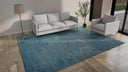 Blue Zameen Transitional Wool Rug - 9'3" x 12'