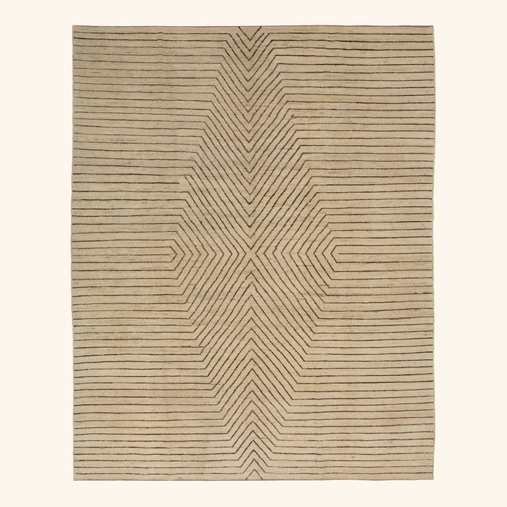 Zameen Patterned Modern Wool Rug - 9'3" x 11'5" Default Title