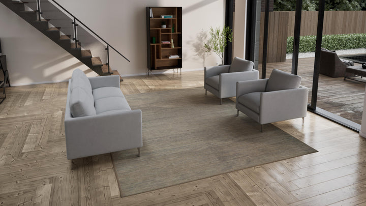 Grey Zameen Transitional Wool Rug- 9'3" x 12'