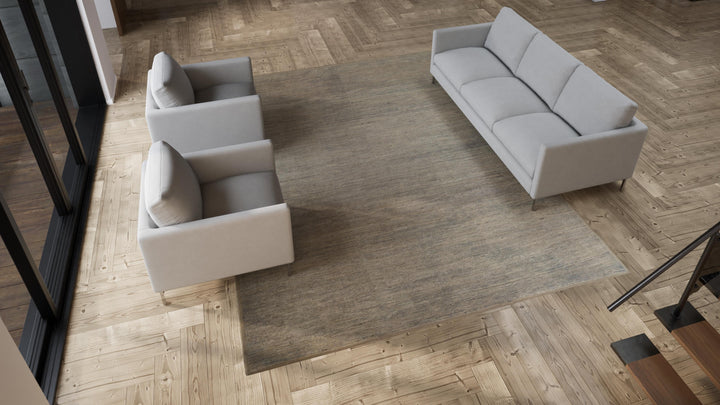 Grey Zameen Transitional Wool Rug- 9'3" x 12'