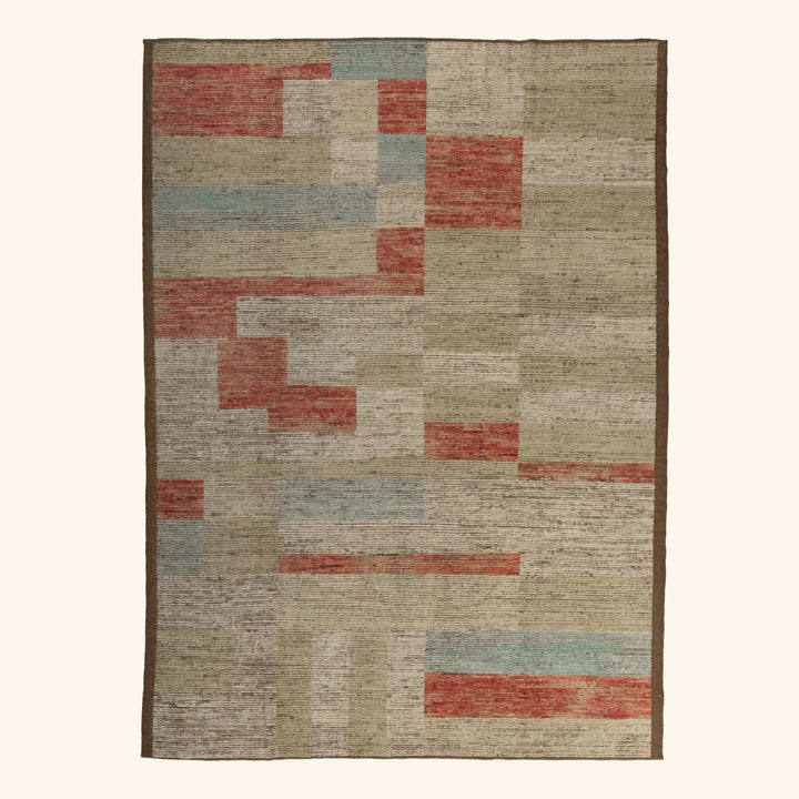 Zameen Patterned Modern Wool Rug - 8'11" x 12'2" Default Title