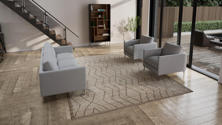 Natural Zameen Transitional Wool Rug- 9'5" x 12'