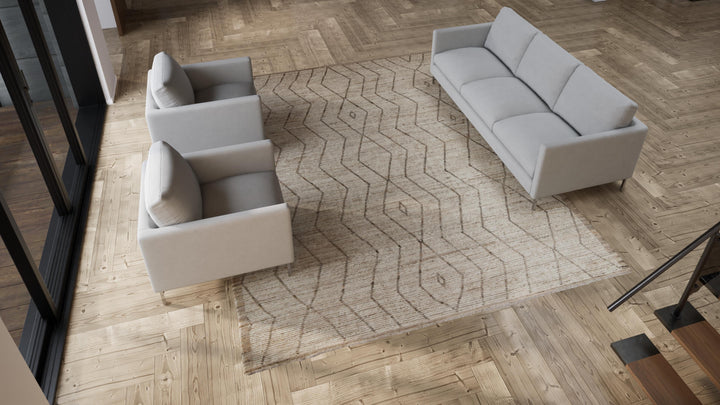 Natural Zameen Transitional Wool Rug- 9'5" x 12'