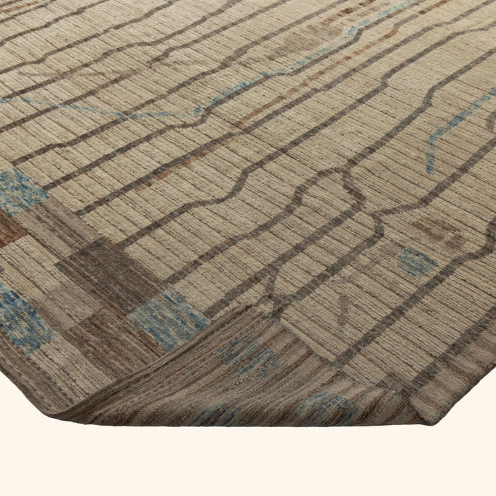 Zameen Patterned Modern Wool Rug - 9'4" x 12'8" Default Title