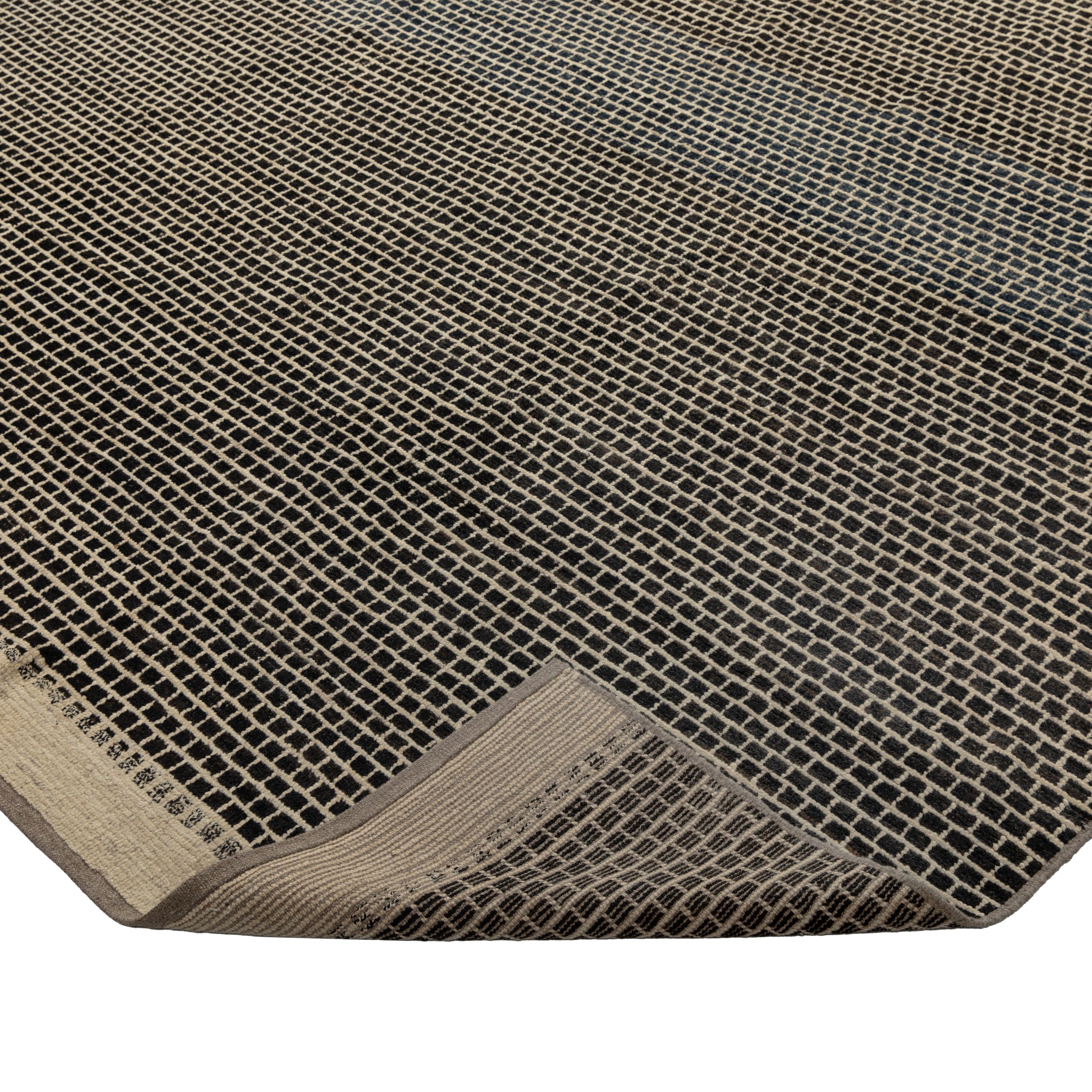 Zameen Patterned Modern Wool Rug - 8'4" x 13'5" Default Title