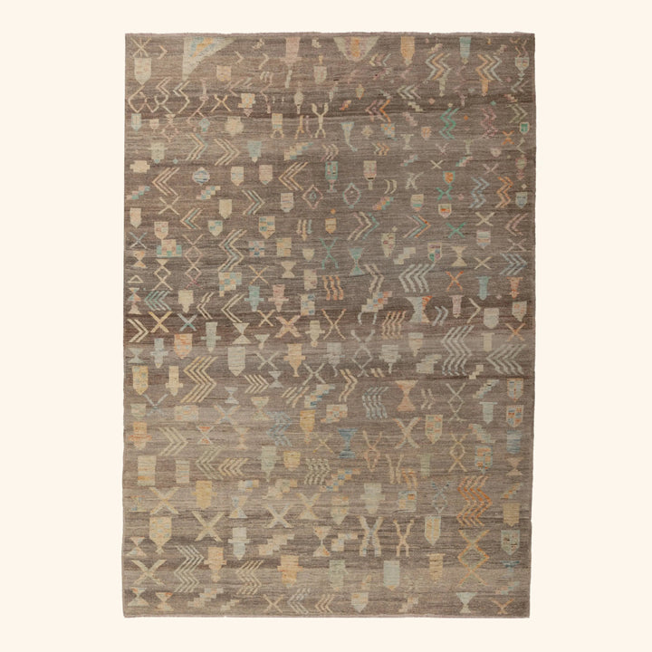 Zameen Patterned Modern Wool Rug - 6'8" x 9'9" Default Title
