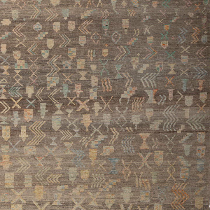 Zameen Patterned Modern Wool Rug - 6'8" x 9'9" Default Title