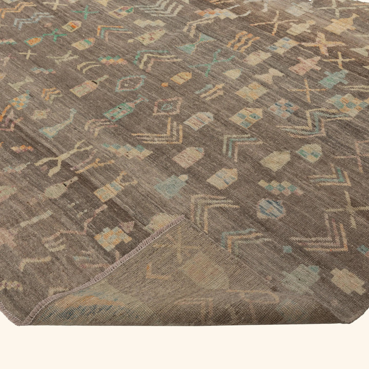 Zameen Patterned Modern Wool Rug - 6'8" x 9'9" Default Title