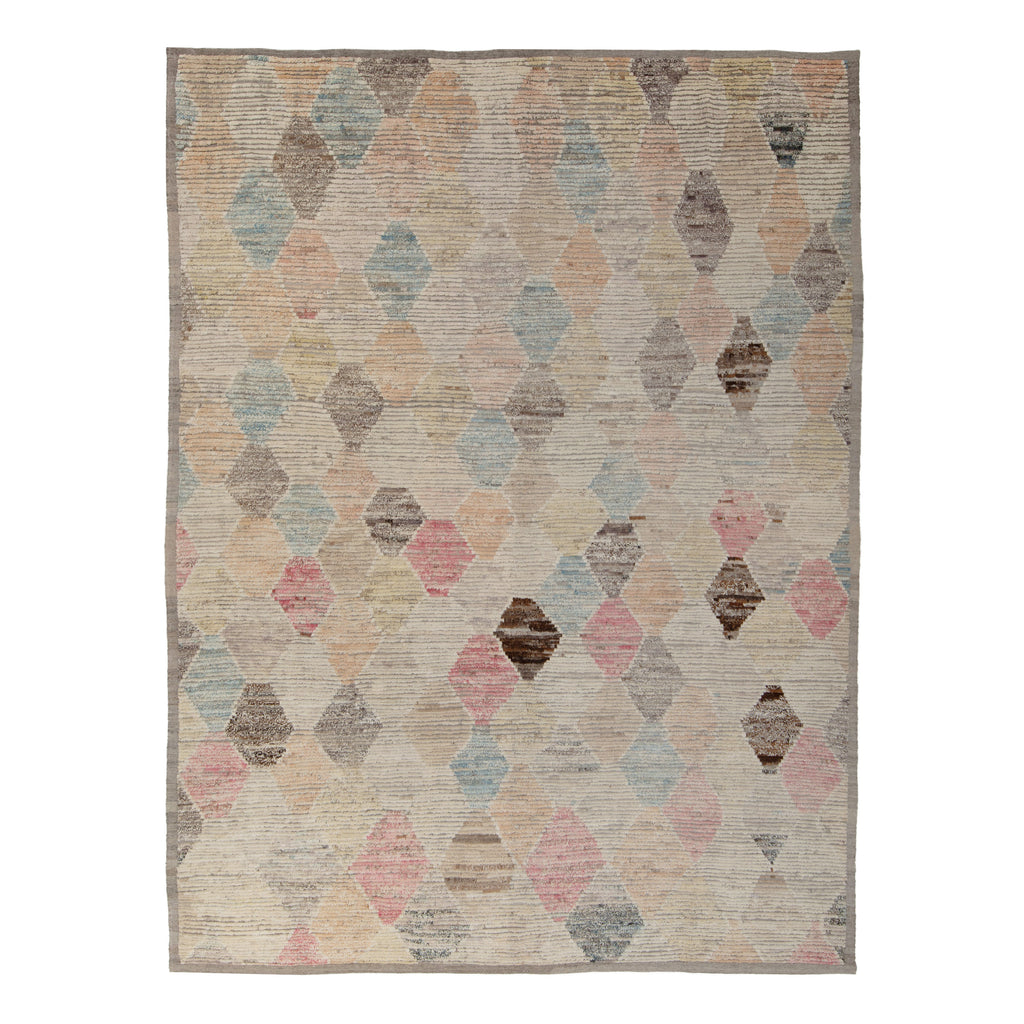 Mutlicolored Zameen Transitional Wool Rug- 9'8" x 12'7"