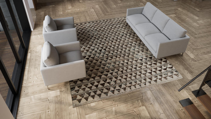 Zameen Patterned Modern Wool Rug - 9'3" x 11'8"