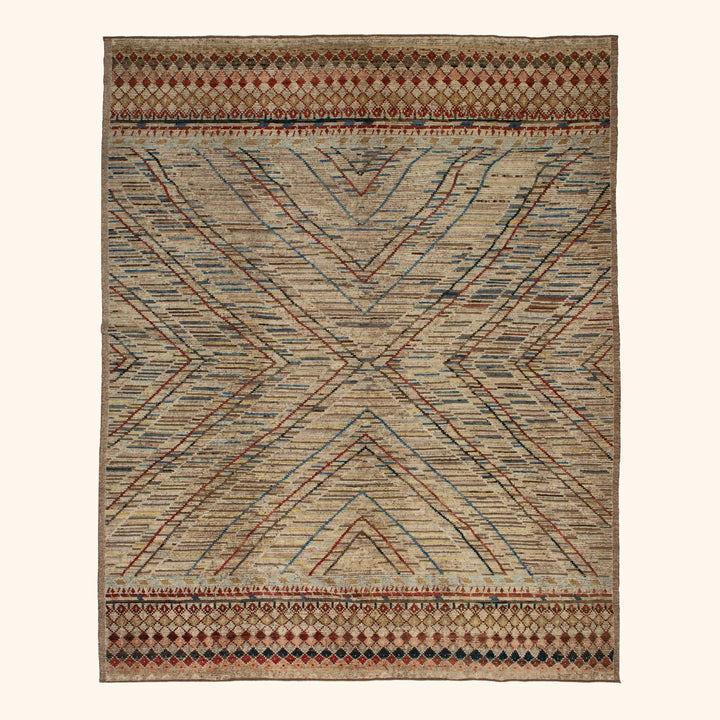 Zameen Patterned Modern Wool Rug - 12'6" x 15'1" Default Title