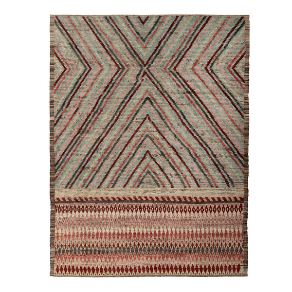 Zameen Patterned Modern Wool Rug - 7'2" x 9'8" Default Title