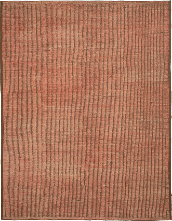 Orange Zameen Modern Wool Rug - 12'9