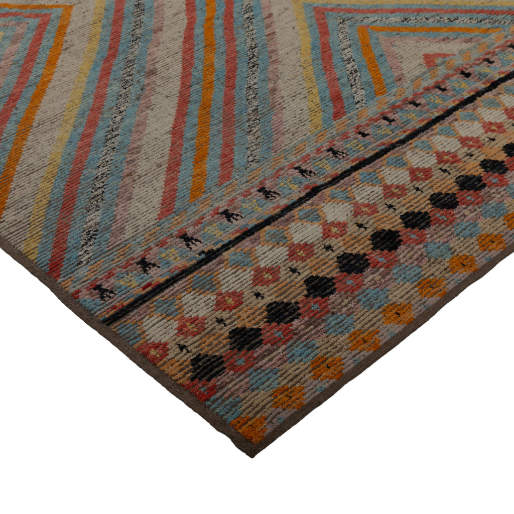 Zameen Patterned Modern Wool Rug - 9'6" x 12'
