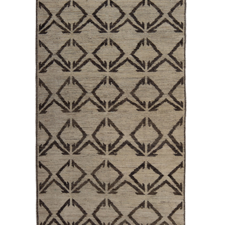 Zameen Patterned Modern Wool Rug - 3'7" x 13'7"