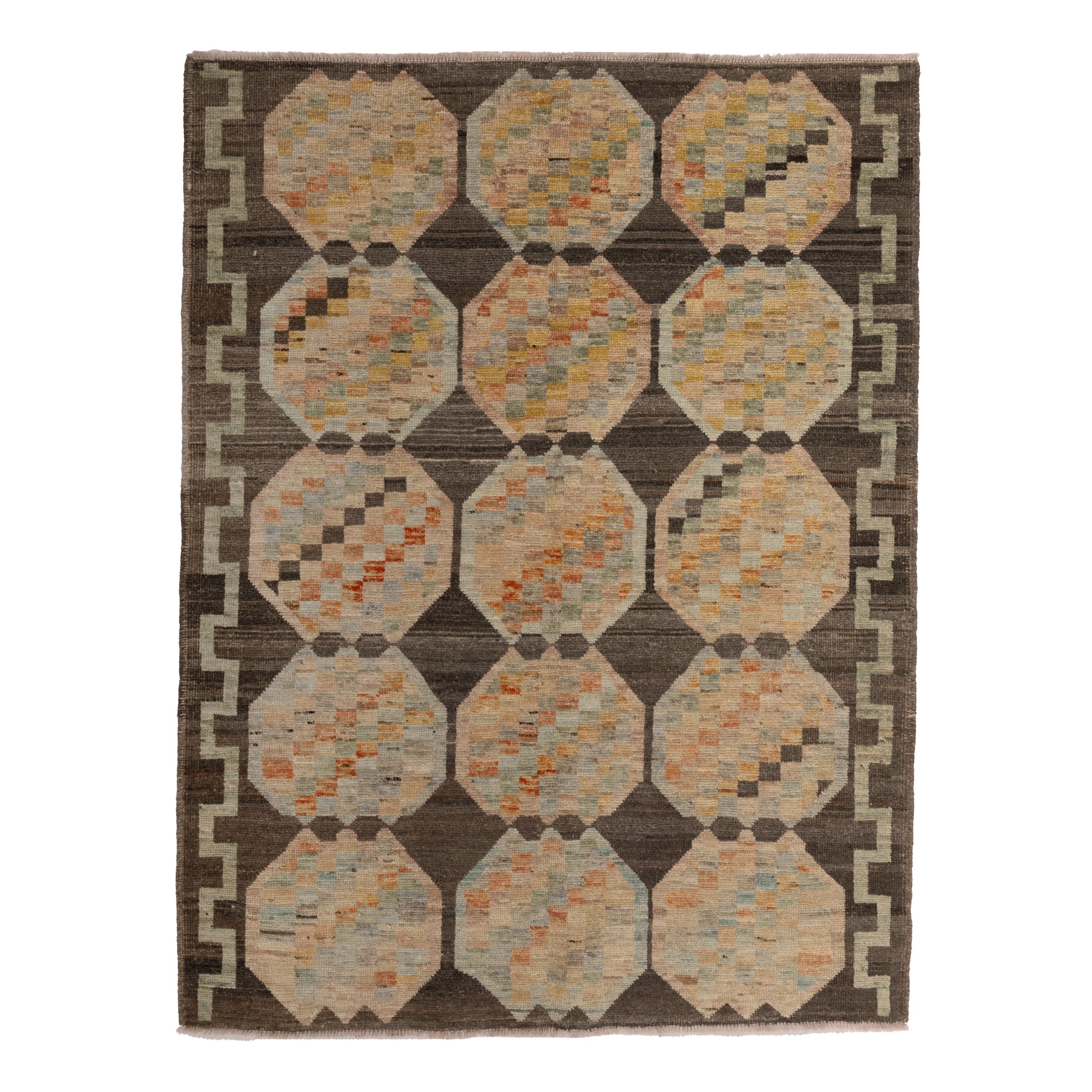 Zameen Patterned Modern Wool Rug - 4'4" x 5'9" Default Title