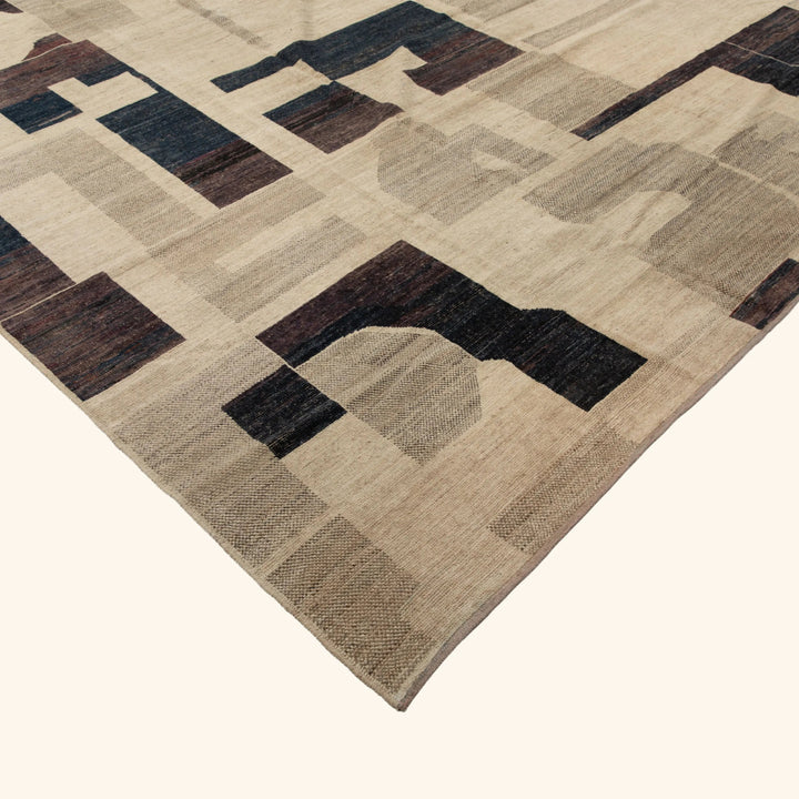 Zameen Patterned Modern Wool Rug - 12'11" x 19'1" Default Title
