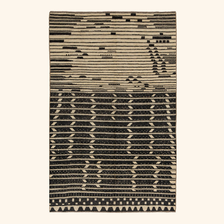 Zameen Patterned Modern Wool Rug - 6'1" x 9'3" Default Title