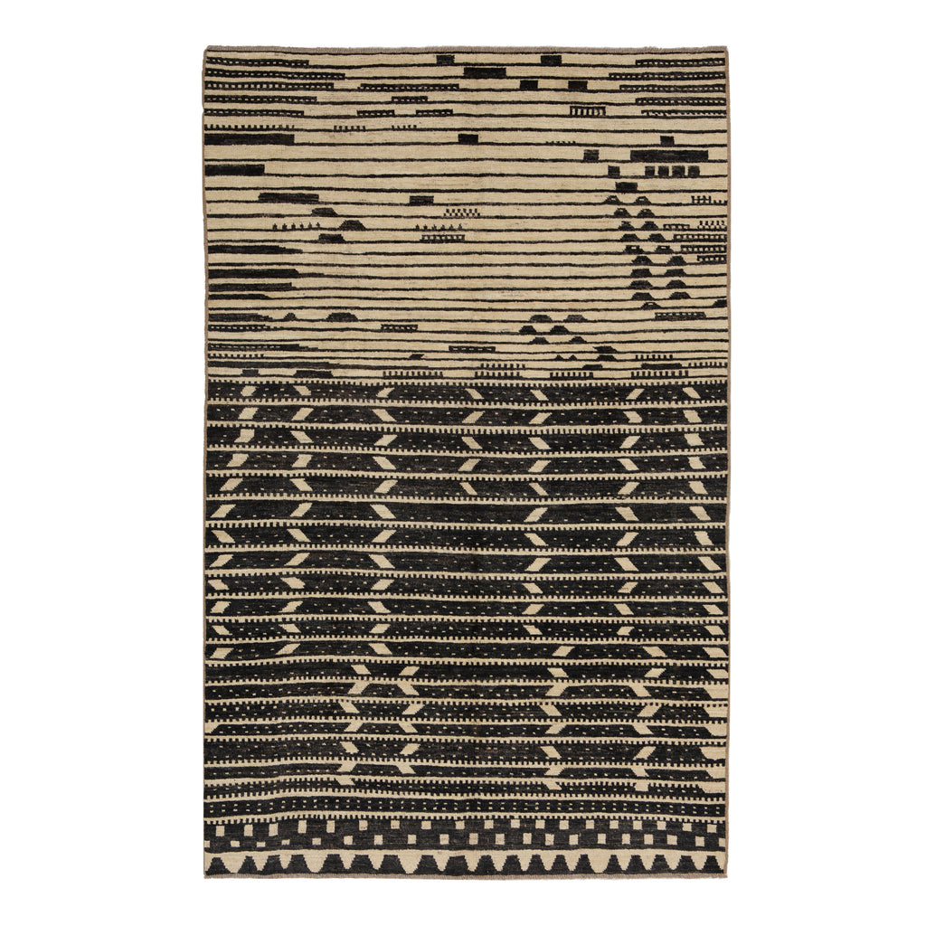 Zameen Patterned Modern Wool Rug - 6'1" x 9'3" Default Title