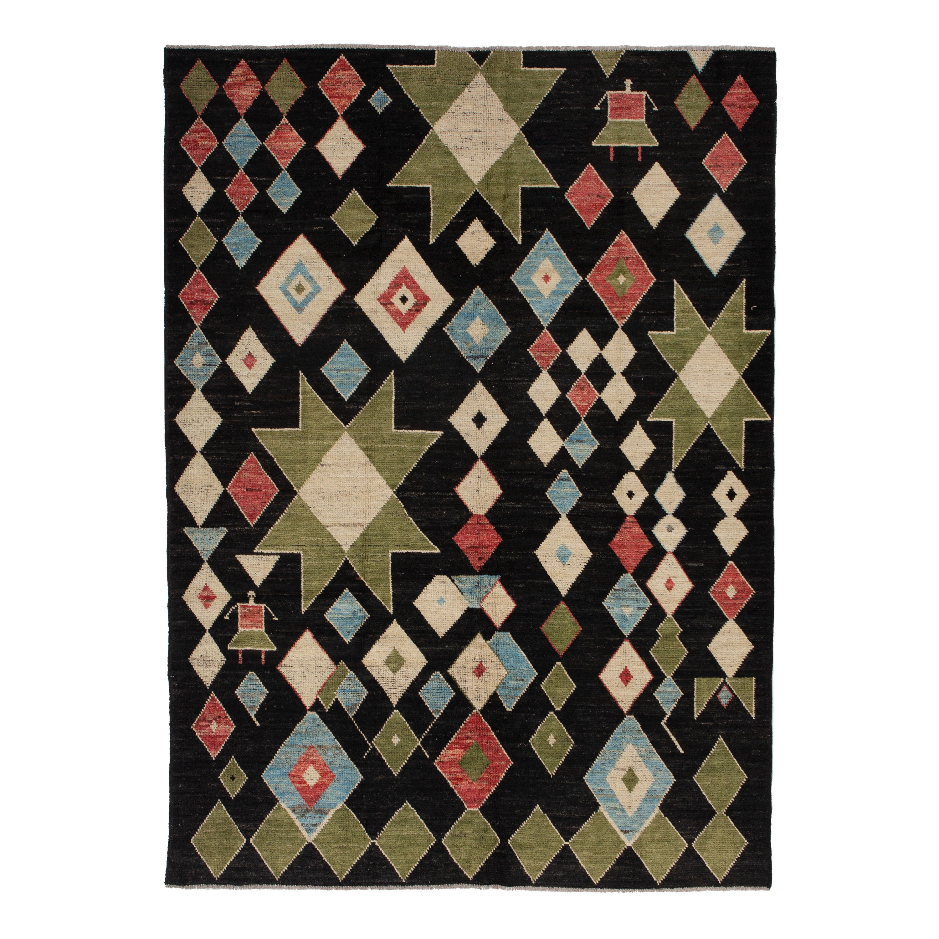 Zameen Patterned Modern Wool Rug - 6'7" x 8'11" Default Title