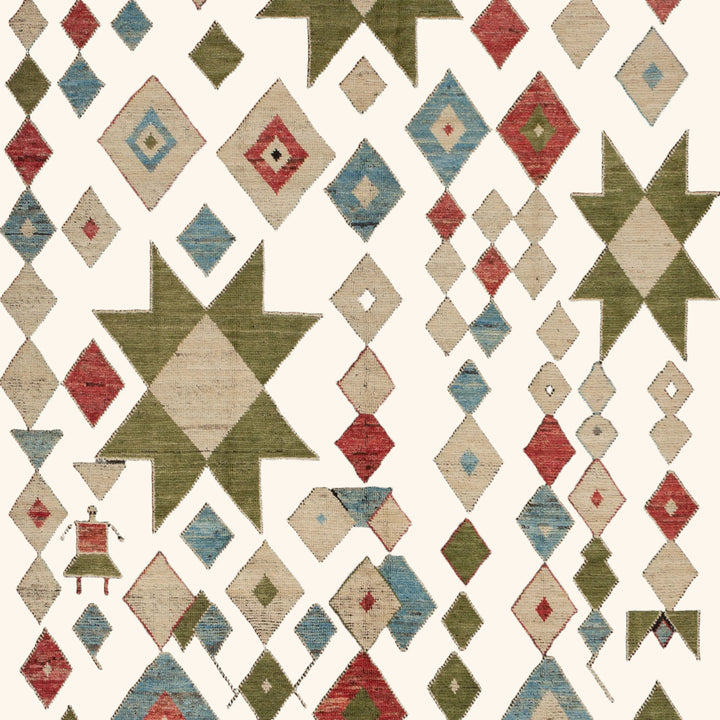 Zameen Patterned Modern Wool Rug - 6'7" x 8'11" Default Title
