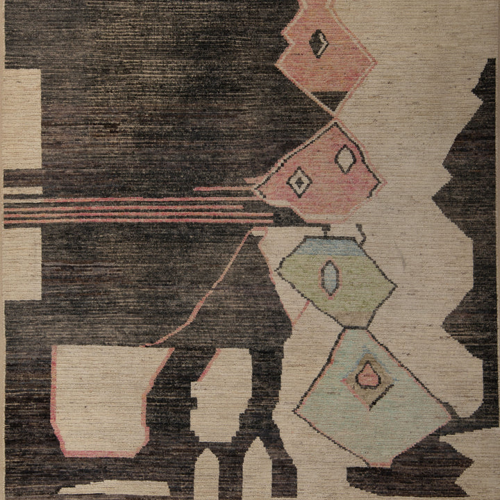 Zameen Patterned Modern Wool Rug - 8'8" x 9'9"