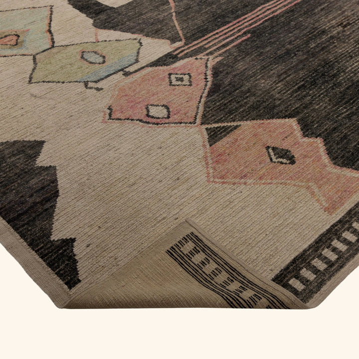 Zameen Patterned Modern Wool Rug - 8'8" x 9'9"