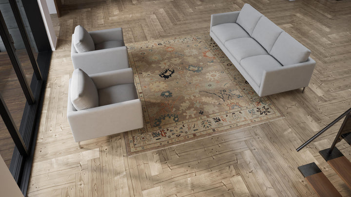 Zameen Multicolored Traditional Wool Rug - 8'4" x 9'10"