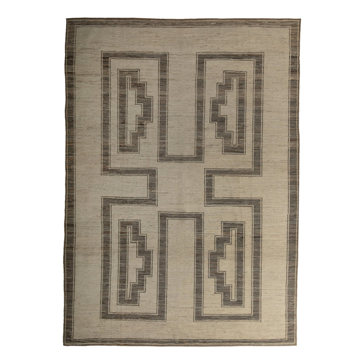 Zameen Patterned Modern Wool Rug - 9'1" x 12'9" Default Title