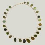 Olive Tourmaline Slices Fringe Necklace (25)