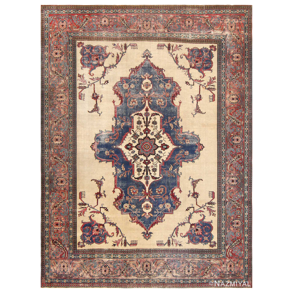 Cream & Red Khorassan Persian Rug - 10' x 13'6"