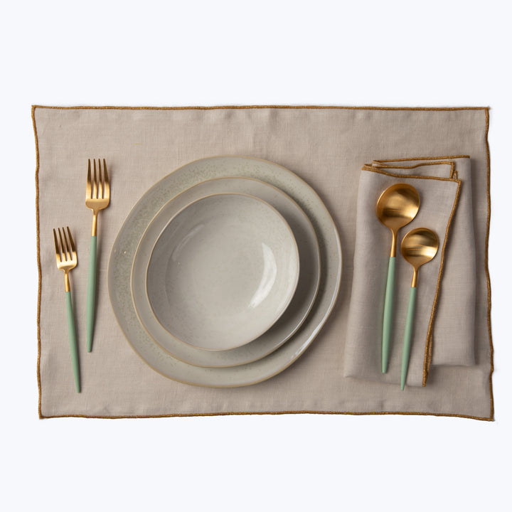 Metallic Linen Napkin Salt/Gold