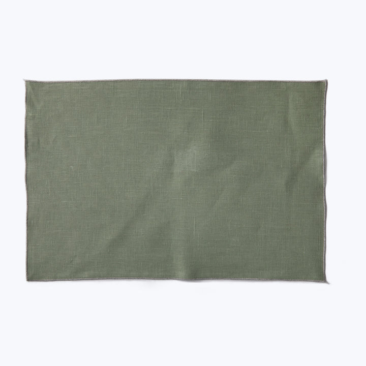 Metallic Linen Placemat Sage/Silver