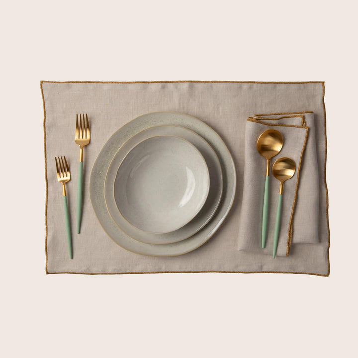Metallic Linen Placemat Salt/Gold